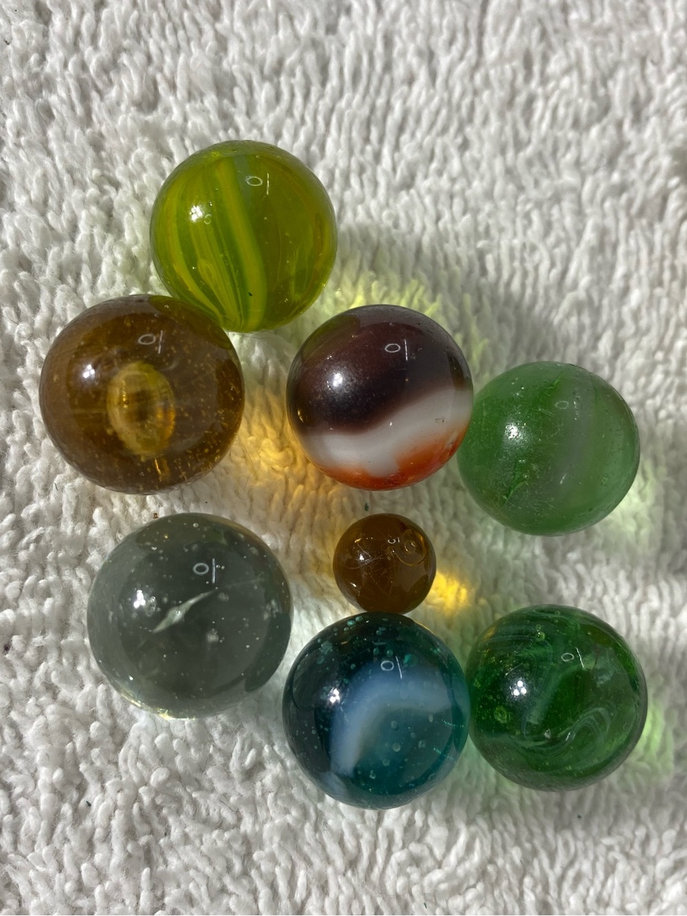 Vintage Marbles Lot 80+ Includes 4 Rare 6 Vane Multicolour Cat's Eyes & Shooters - Picture 4 of 8